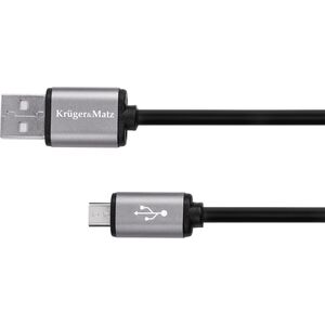 Kabel USB Kruger&Matz USB-A - microUSB 1.8 m Srebrny (KM1236)
