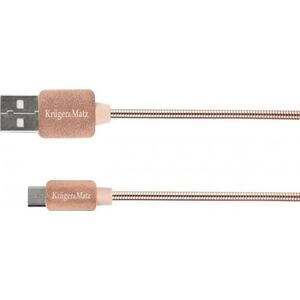 Kabel USB Kruger&Matz USB-A - microUSB 1 m Różowy (KM0360)