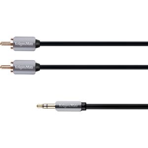 Kabel Kruger&Matz Jack 3.5mm - RCA (Cinch) x2 1.8m srebrny (KM0310)