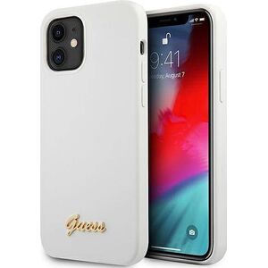 Guess Etui Guess GUHCP12SLSLMGWH Apple iPhone 12 mini biały/white hardcase Metal Logo Script
