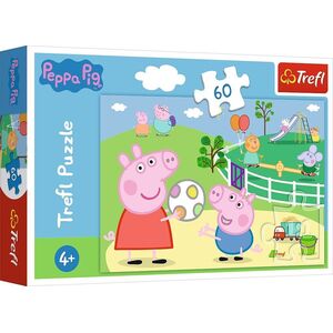 Trefl Puzzle 60 el. Zabawy w gronie przyjaciół Peppa Pig