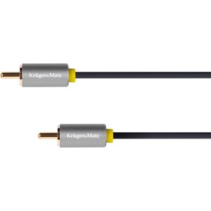 Kabel Kruger&Matz RCA (Cinch) - RCA (Cinch) 1.8m szary (KM1202)