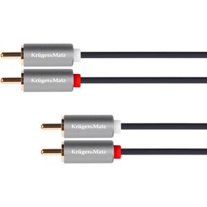 Kabel Kruger&Matz RCA (Cinch) x2 - RCA (Cinch) x2 1m szary (KM1213)