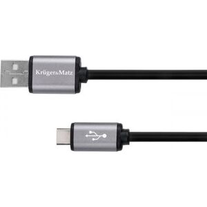 Kabel USB Kruger&Matz USB-A - USB-C 1 m Czarny (KM1239)