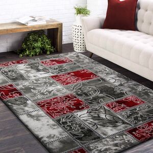 Nowoczesny dywan BCF patchwork 07 czerwony 240X330cm