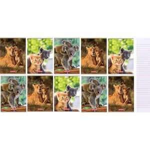 Herlitz Zeszyt A5/32K, linia podwójna, Animals (10szt)