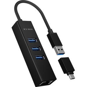 HUB USB Icy Box 1x RJ-45  + 3x USB-A 3.2 Gen1 (IB-HUB1419-LAN)