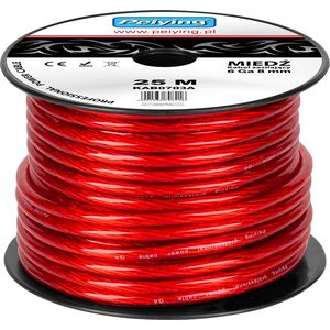Cabletech Kabel samochodowy 6Ga OD8mm CU 25m