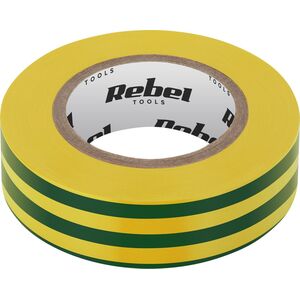 Rebel Taśma izolacyjna klejąca REBEL (0,13 mm x 19 mm x 10 yd) żółto-zielona