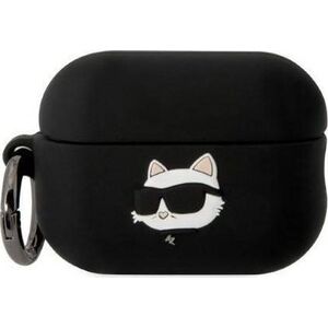 Karl Lagerfeld Etui Karl Lagerfeld KLAP2RUNCHK Apple AirPods Pro 2 cover czarny/black Silicone Choupette Head 3D