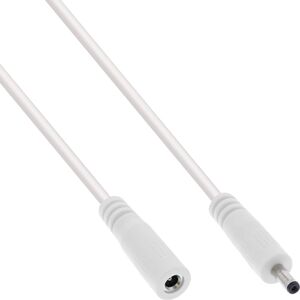 Kabel zasilający InLine InLine® DC extension cable, DC plug male/female 3.5x1.35mm, AWG 18, white, 1m