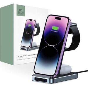 Ładowarka Tech-Protect Ładowarka bezprzewodowa Tech-protect QI15W-A26 3in1 Wireless Charger Black