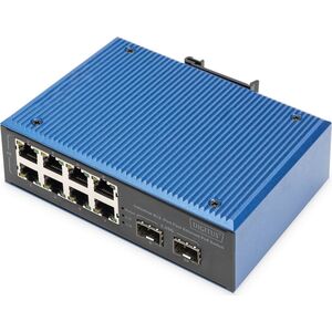Switch Digitus DIGITUS Industrial 8+2-Port Fast Ethernet PoE Switch 8 Port PoE FE RJ45 2 GE SFP Ports