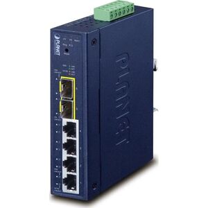 Switch Planet PLANET Industrial L2/L4 4-Port Zarządzany L2/L4 Gigabit Ethernet (10/100/1000) Niebieski