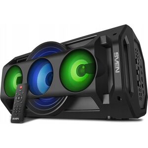 Głośnik Sven SVEN PS-680, juodas, power output 2x32.5W (RMS), TWS, Bluetooth, FM, USB, Micro SD, LED-display, RC, lithium battery, SV-020187