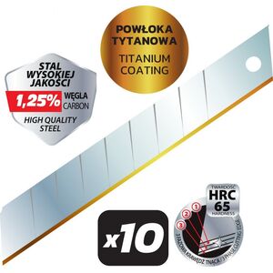 Dedra Ostrza łam. precyzyjne z powł.tytan. 18mm 10 szt. made in EU