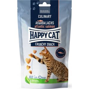 Happy Cat Crunchy Snack Atlantic salmon, przysmak, dla kotów, łosoś i groszek, 70g