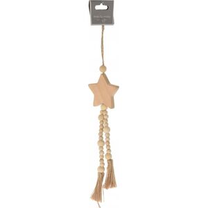 Dekoracja świąteczna Home Styling Collection ZAWIESZKA DEKORACYJNA BOHO ECO NATURA DREWNIANA GWIAZDA