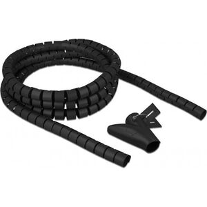Delock DELOCK Spiralschlauch m. Einziehwerkzeug 2,5m x 20mm schwarz