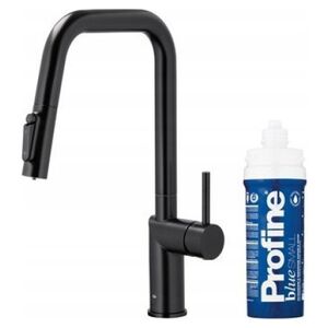 Bateria kuchenna KFA DUERO PURE STYLE PULL-OUT BATERIA KUCHENNA Z FUNKCJĄ FILTRACJI WODY I WYCIĄGANĄ WYLEWKĄ + ZESTAW FILTRUJĄCY PROFINE BLUE S, CZARNA