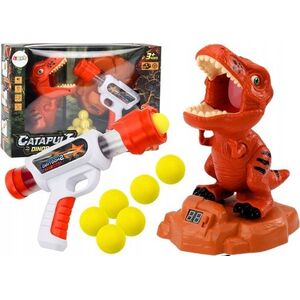 LeanToys Gra Strzelanie Do Dinozaura Zręcznościowa Kulki Pistolet Zestaw
