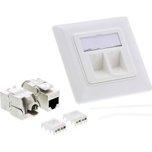 InLine InLine® Cat.6A box flush-mounted 2x RJ45 white RAL9010
