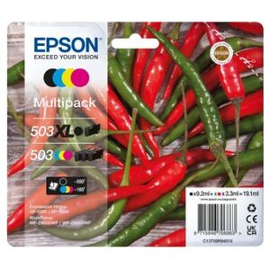 Tusz Epson Epson 503 XL Multipack - 4er-Pack - XL - Schwarz, Gelb, Cyan, Magenta - original - Blister mit RF- / akustischem Alarmsignal - Tintenpatrone - fur Expression Home XP-5200, XP-5205, WorkForce WF-2960DWF, WF-2965DWF