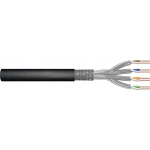 Digitus Kabel instalacyjny zewnętrzny suchy DIGITUS kat.7, S/FTP, Fca, AWG 23/1, PE, 100m, czarny