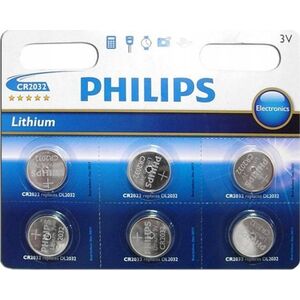 Philips Philips CR2032P601B, CR2032, Lithium, 6 pc(s), Silver