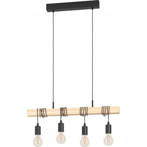 EGLO TOWNSHEND 1 LANGBORD 4L SORT/TRÆ FSC