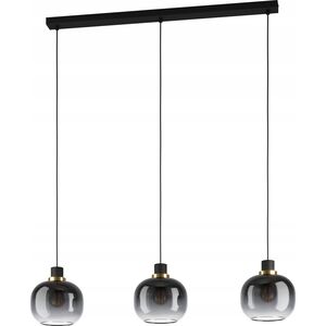 EGLO Oilella, Flexible mount, Black, Grey, Transparent, Black, Grey, Transparent, Steel, Glass, Round