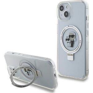 Etui Karl Lagerfeld KLHMP15SHMRSKCH Apple iPhone 15 / 14 / 13 hardcase Ring Stand Karl&Choupettte MagSafe biały/white