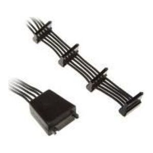 SilverStone SATA 15-pin - SATA 15-pin x4, 0.19m, Czarny (SSTCP06E4SATAIIAnschlusskabel)