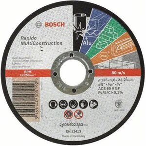 Bosch Tarcza tnąca prosta Rapido Multi Construction ACS 46 V BF 1,6 x 125mm (2.608.602.383)