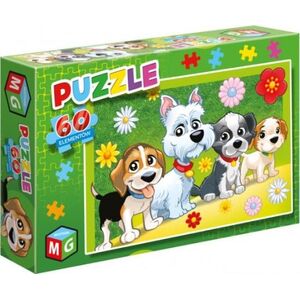 Multigra Puzzle 60 Pieski kwiatki