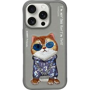 Nimmy iPhone 16 Pro Max 6.9" case gray/grey Glasses Cool Cat