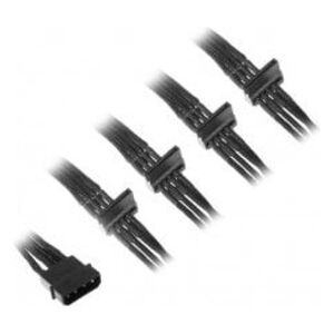 SilverStone Molex - SATA x4, 0.3m, Czarny (SSTPP07BTSB)
