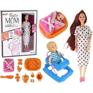 LeanToys Lalka Dla Dzieci W Ciąży Długie Włosy Akcesoria
