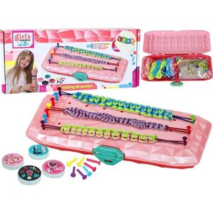 LeanToys Zestaw do Robienia Bransoletek Pudełko Różowe