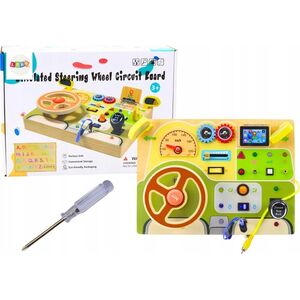 LeanToys Tablica Analogowa Sensoryczna Manipulacyjna Samochód Światła LED