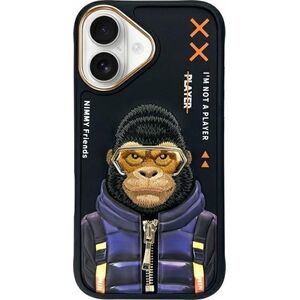 Nimmy case iPhone 16 6.1" black/black Cool&Cute 2.0 Monkey