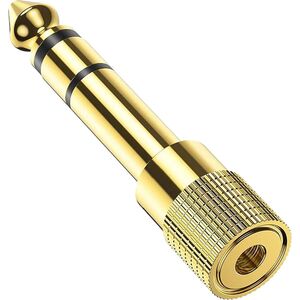 Adapter AV Mozos Jack 3.5mm - Jack 6.3mm złoty (MA6335)
