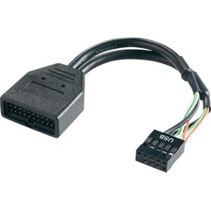 SilverStone USB 19 pin - USB 9 pin, 0.1m, Czarny (G11303050-RT)
