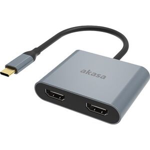 Stacja/replikator Akasa USB-C - HDMI x2 Szary  (AK-CBCA26-18BK)