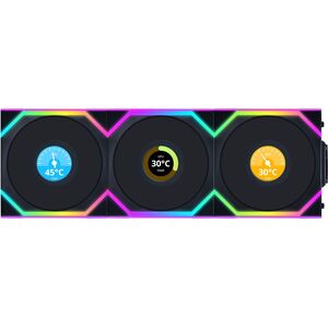 Wentylator Lian Li UNI FAN SL Wireless LCD 120 3-pack czarny (12SLLCD1W3B)