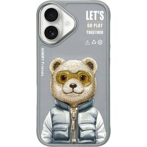 Nimmy iPhone 16 6.1" case gray/grey Cool&Cute 2.0 Bear