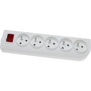 Elgotech Rozgałęźnik do przedłużacza z wyłącznikiem 5-gniazd z/u biały GN-50W