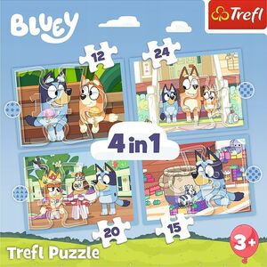 Trefl PUZZLE 4w1 Bluey i jego świat 34637