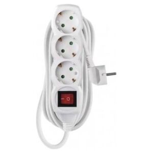 Emos Emos Ilgiklis 3 lizdų 5.0m su įžeminimu, su jungikliu (baltas) 1.5mm²