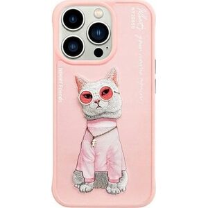 Nimmy iPhone 15 Pro 6.1" Case Pink Glasses Cool Cat